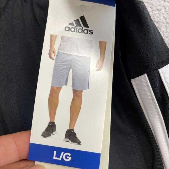 NEW Adidas Men's L M Stripe Athletic Shorts Black/White - Picture 5 of 8